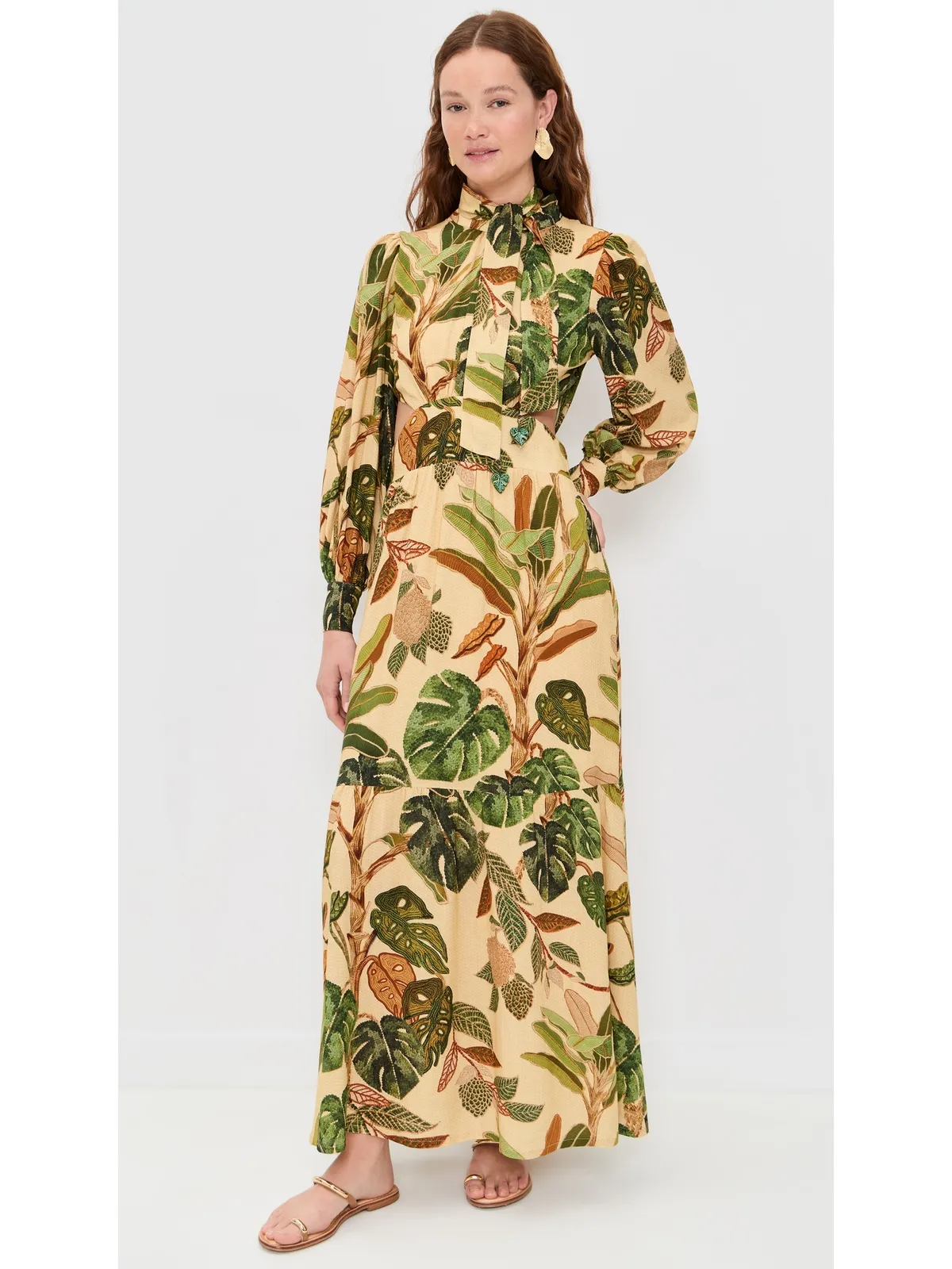 Dress To クロップド Forestプリント ドレス - 画像5