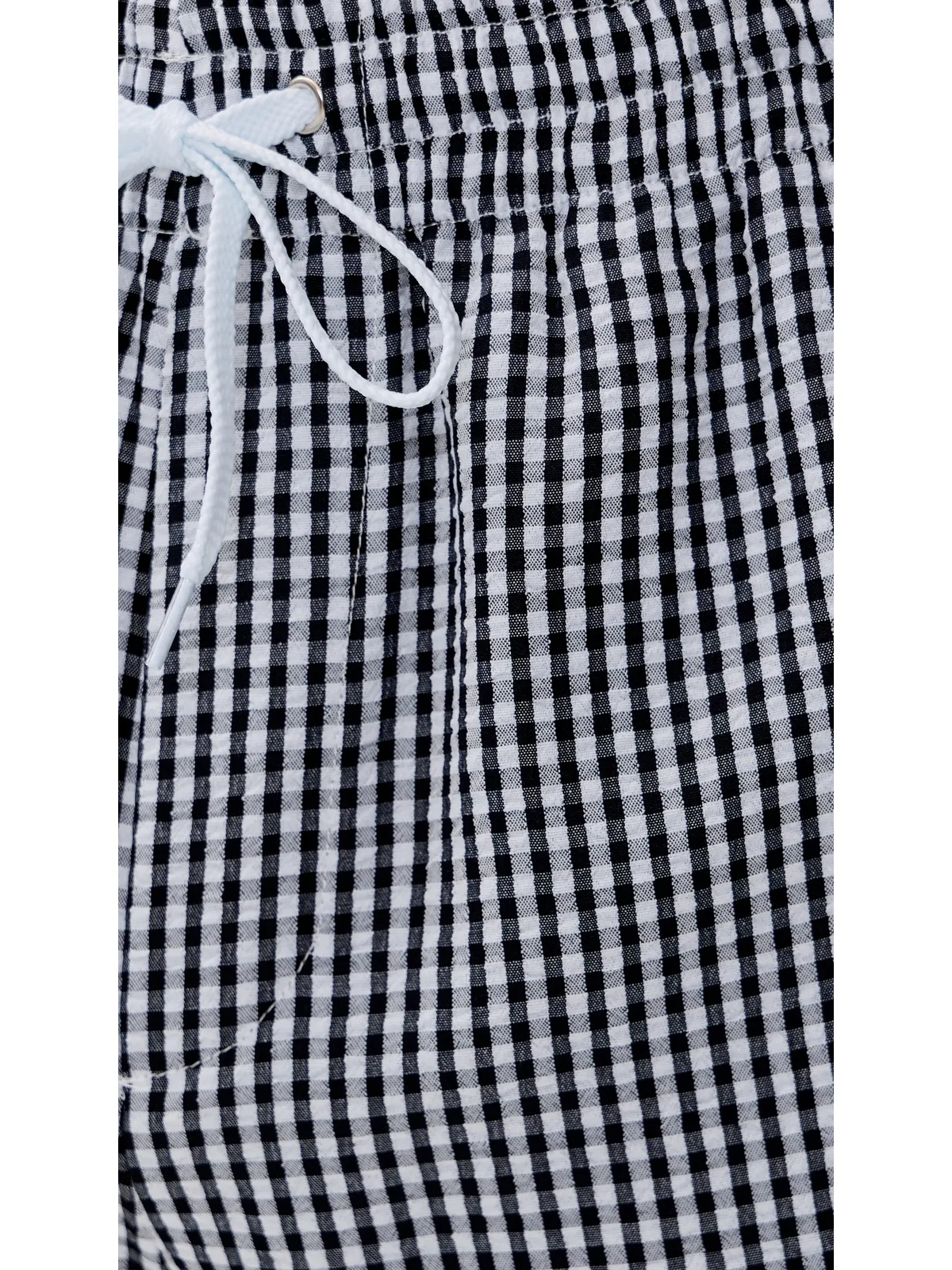 Dur Doux チェック柄シアサッカー スイムトランクス - 画像6