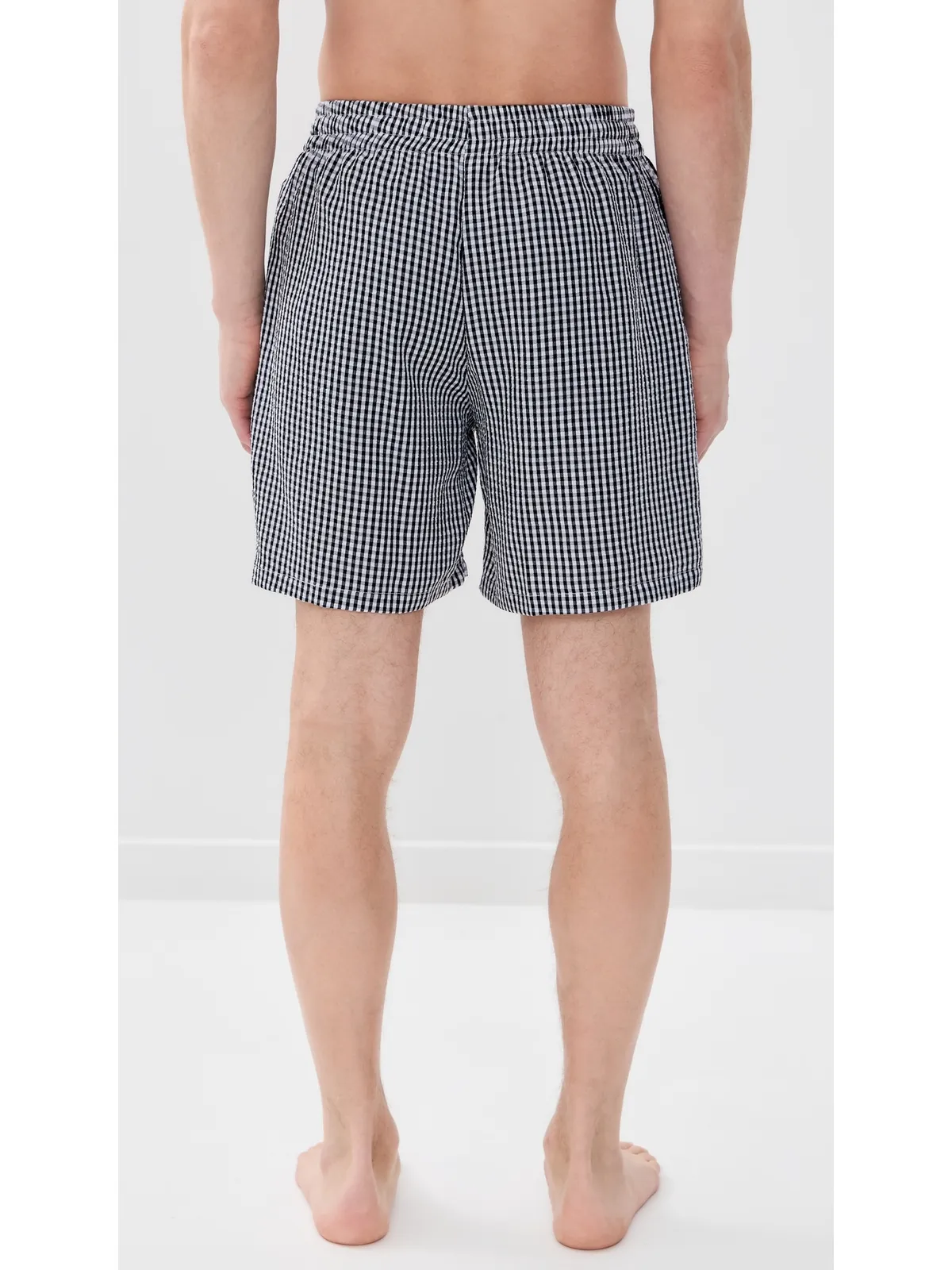 Dur Doux チェック柄シアサッカー スイムトランクス - 画像3