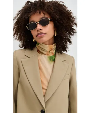 Dries Van Noten アビエーターサングラス イエローゴールド/べっ甲柄/グレー - サムネイル3