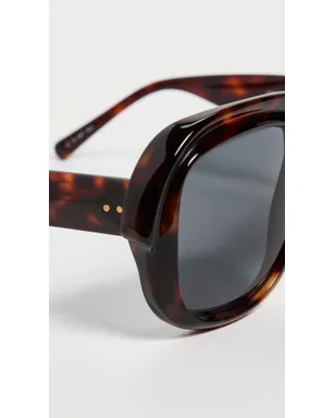 Dries Van Noten ラウンドサングラス べっ甲柄ゴールド/グレー ワンサイズ - サムネイル5