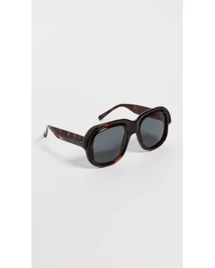 Dries Van Noten ラウンドサングラス べっ甲柄ゴールド/グレー ワンサイズ - サムネイル4