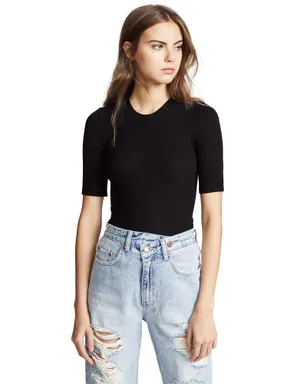 Enza Costa リブフィット半袖クルーネックTシャツ - サムネイル1