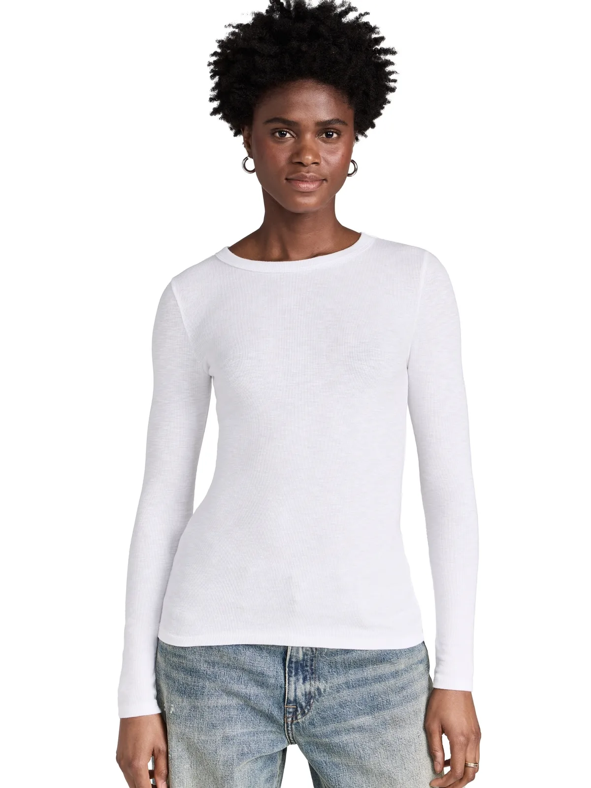 Enza Costa テクスチャードリブ クルーTシャツ - 画像1