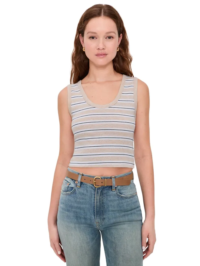 Enza Costa Enza Costa コットンストライプ クラシック Uネック タンクトップの商品画像