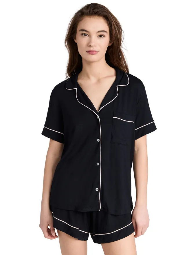 eberjey Eberjey Gisele Relaxed Shorts Pajamas Set Black/Sorbetの商品画像