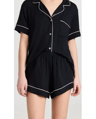 Eberjey Gisele Relaxed Shorts Pajamas Set Black/Sorbet - サムネイル5