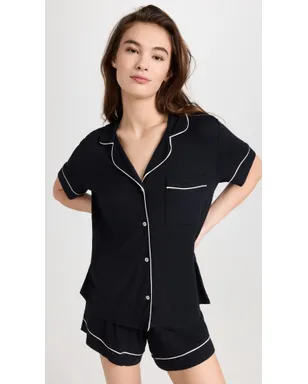 Eberjey Gisele Relaxed Shorts Pajamas Set Black/Sorbet - サムネイル2