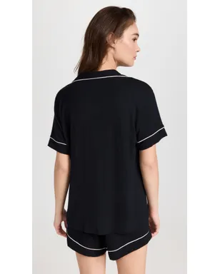 Eberjey Gisele Relaxed Shorts Pajamas Set Black/Sorbet - サムネイル3