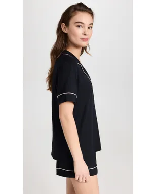Eberjey Gisele Relaxed Shorts Pajamas Set Black/Sorbet - サムネイル4