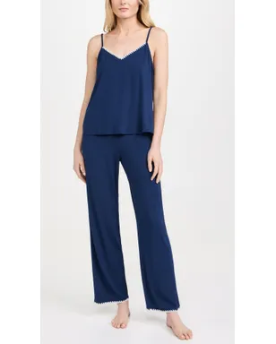 Eberjey Frida キャミソール＆パンツ パジャマセット Navy/Ivory - サムネイル2