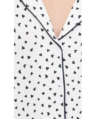 Eberjey ジゼル プリント ショート パジャマ セット ハート・トゥ・ハート ブラック/ブラック - サムネイル6