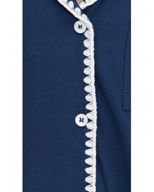Eberjey The Frida Whip Stitch Short Pajama Set Navy/Ivory - サムネイル6