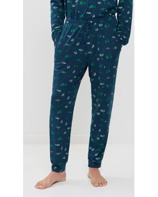 Eberjey Henry プリント ロングパジャマセット Forest Pine Navy - サムネイル5