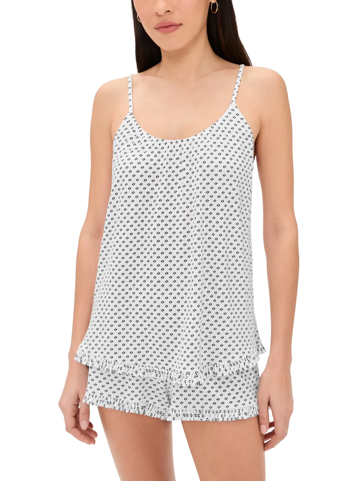 Eberjey ジゼル プリント キャミー＆ショーツ パジャマセット Tide Dot Ivory - 画像1
