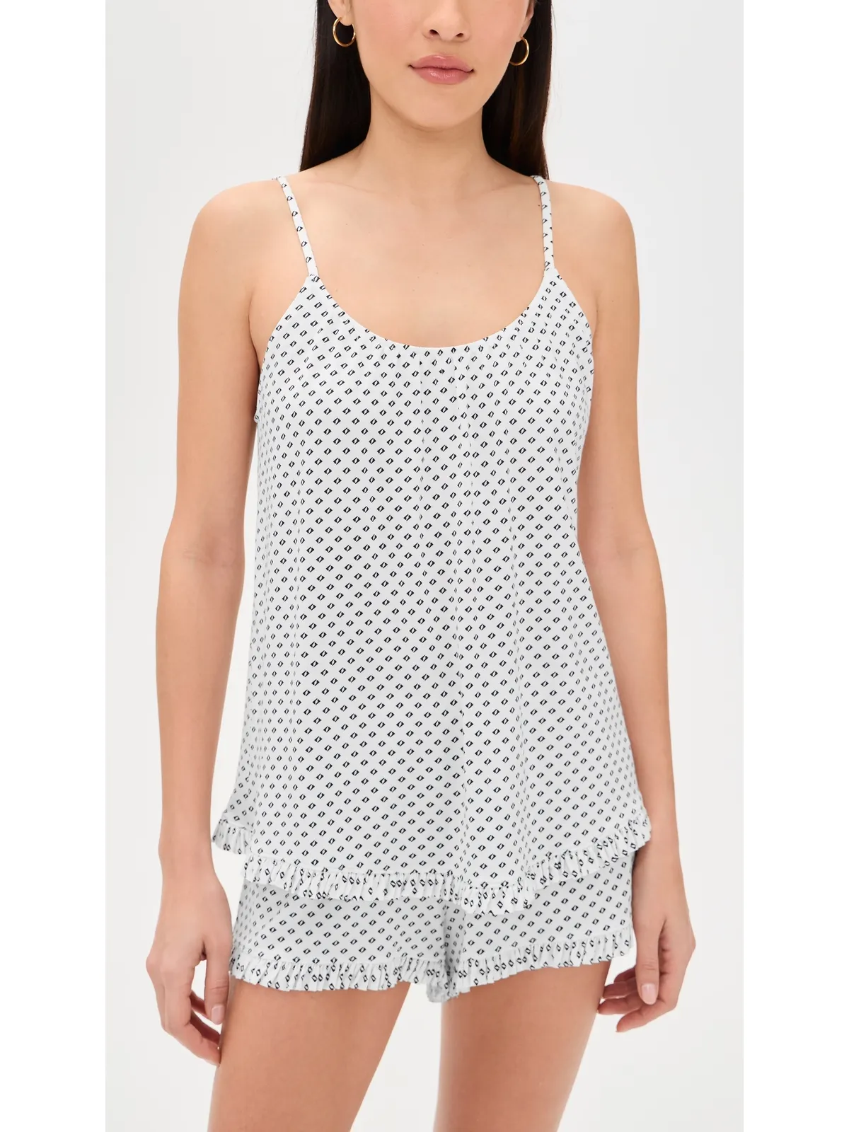 Eberjey ジゼル プリント キャミー＆ショーツ パジャマセット Tide Dot Ivory - 画像2