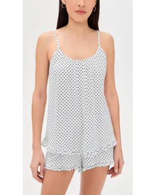 Eberjey ジゼル プリント キャミー＆ショーツ パジャマセット Tide Dot Ivory - サムネイル2
