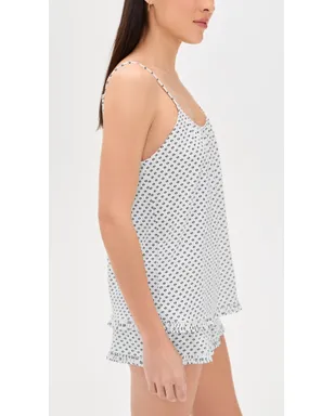 Eberjey ジゼル プリント キャミー＆ショーツ パジャマセット Tide Dot Ivory - サムネイル4