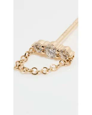 EF Collection 14k グラデーション ダイヤモンド バー チェーン スタッド ピアス - サムネイル5