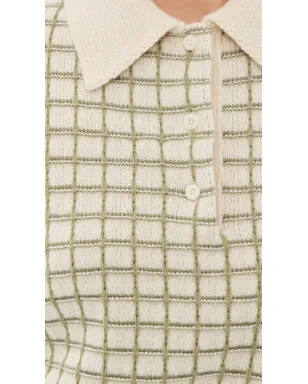 The Elder Statesman アイダ チェック柄カシミアポロ モスチェック - サムネイル6