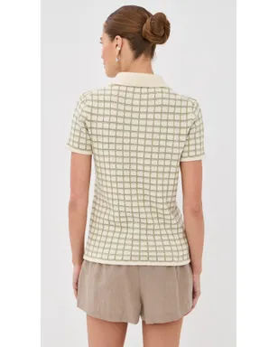 The Elder Statesman アイダ チェック柄カシミアポロ モスチェック - サムネイル3