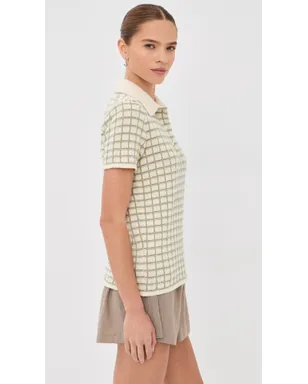 The Elder Statesman アイダ チェック柄カシミアポロ モスチェック - サムネイル4