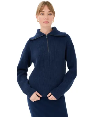 The Elder Statesman Runyon リブ編みカシミヤ半ジップ - サムネイル1