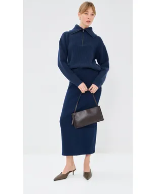 The Elder Statesman Runyon リブ編みカシミヤ半ジップ - サムネイル5