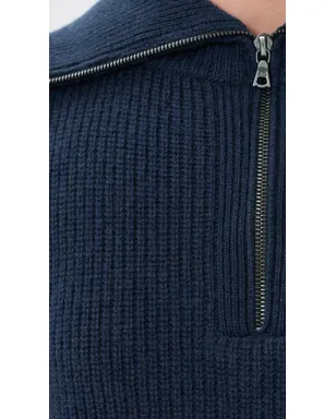The Elder Statesman Runyon リブ編みカシミヤ半ジップ - サムネイル6