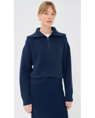 The Elder Statesman Runyon リブ編みカシミヤ半ジップ - サムネイル2