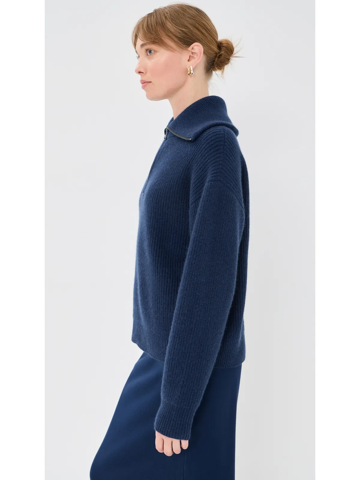 The Elder Statesman Runyon リブ編みカシミヤ半ジップ - 画像4