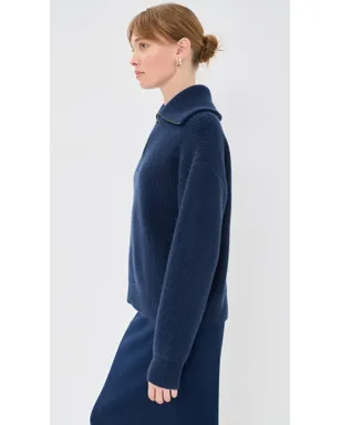 The Elder Statesman Runyon リブ編みカシミヤ半ジップ - サムネイル4