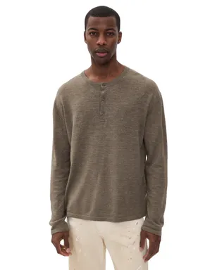 The Elder Statesman レニー ニット ヘンリーロングスリーブシャツ - サムネイル1