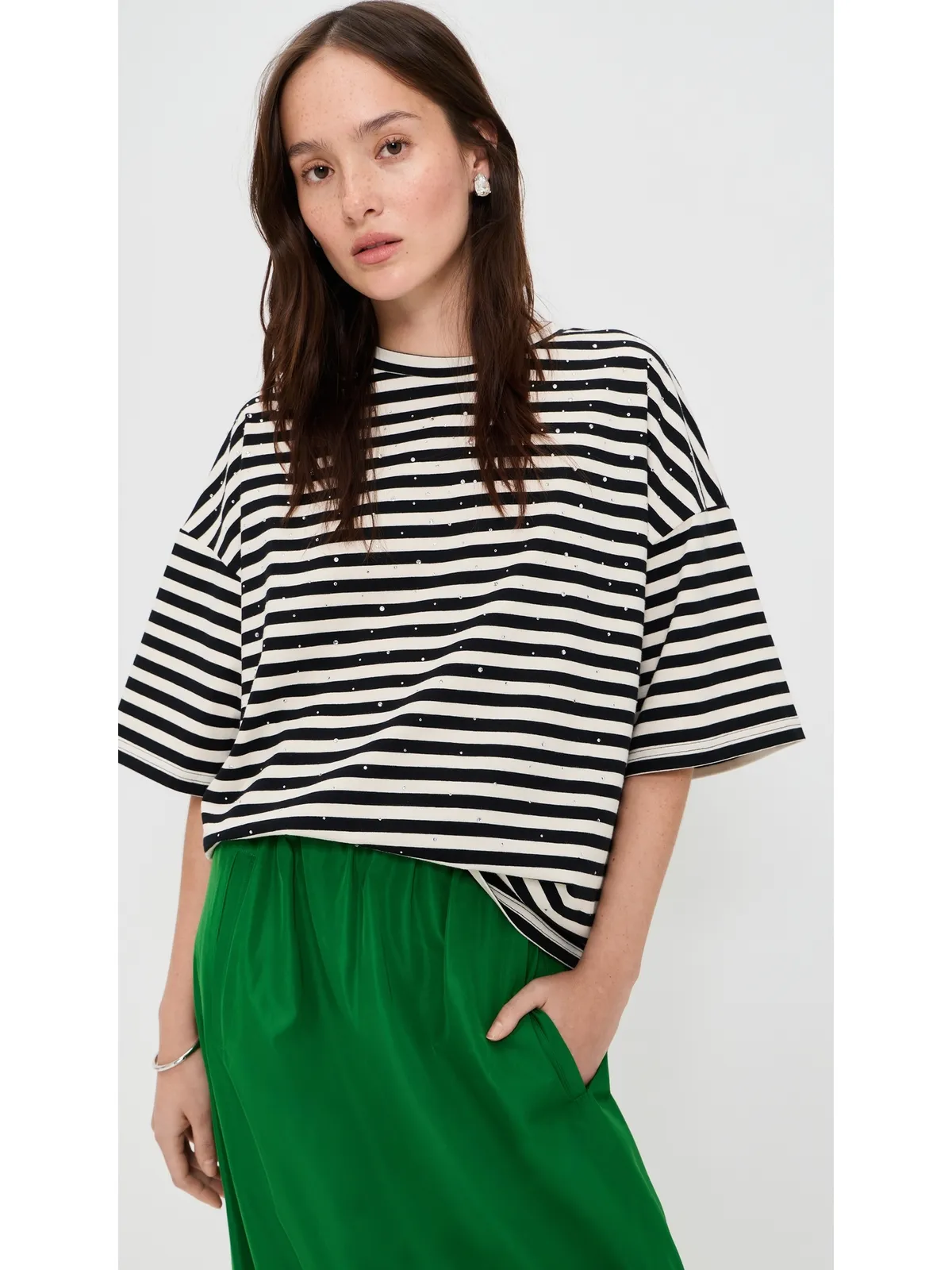 ESSENTIEL ANTWERP ジョステ ストライプTシャツ オフホワイト - 画像2
