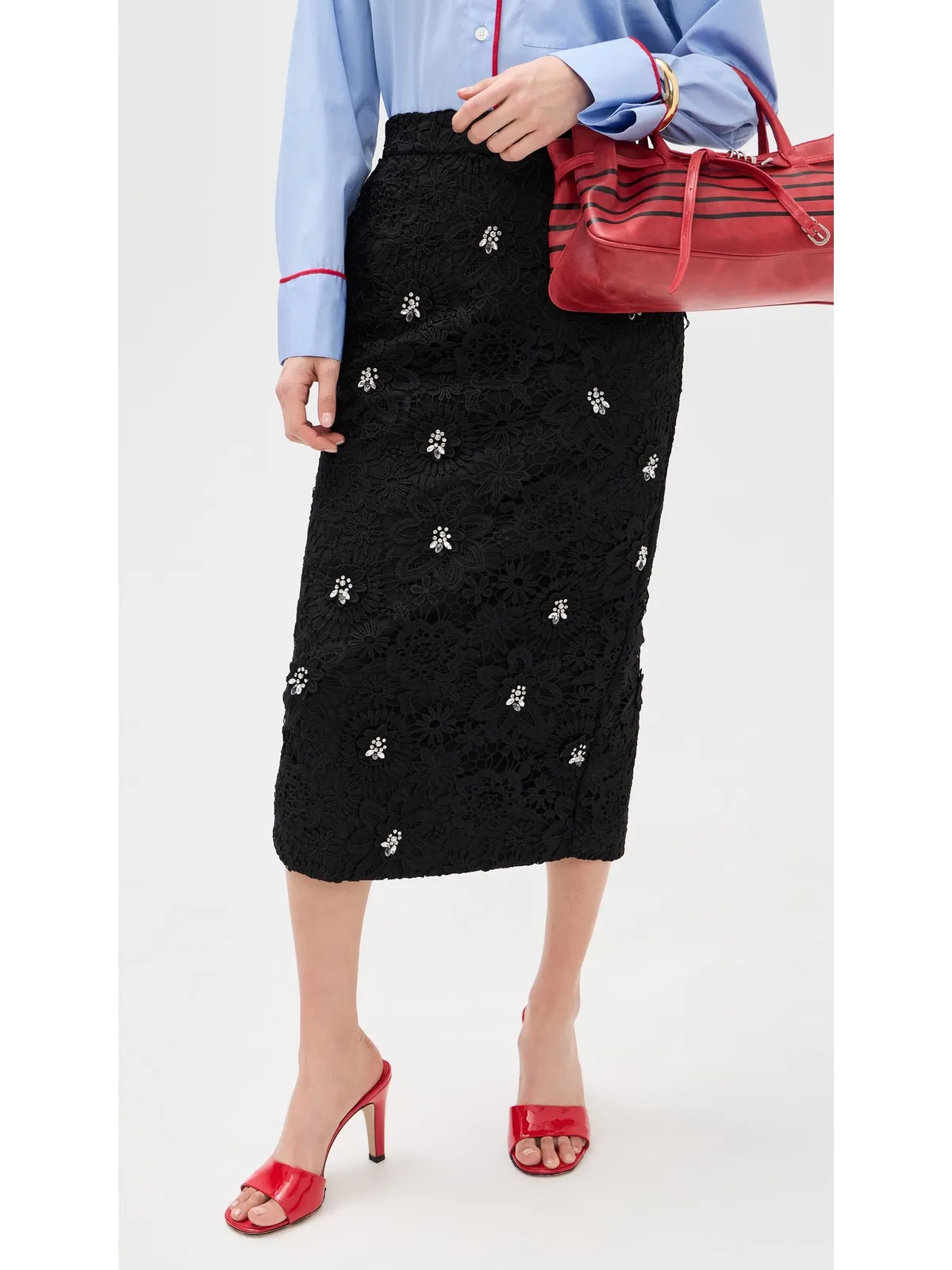 ESSENTIEL ANTWERP Jourget レース ペンシルスカート - 画像2