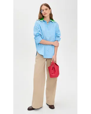 ESSENTIEL ANTWERP ジョイフル編み込みカラーシャツ ブライトスカイ - サムネイル5