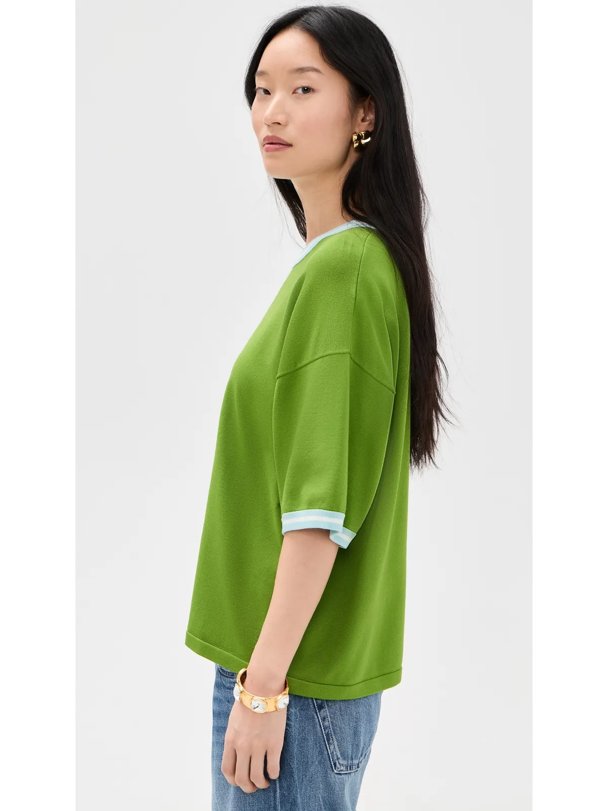 ESSENTIEL ANTWERP ジェフィニットリー コントラスト プルオーバー Combo2 スパイリナ グリーン - 画像4