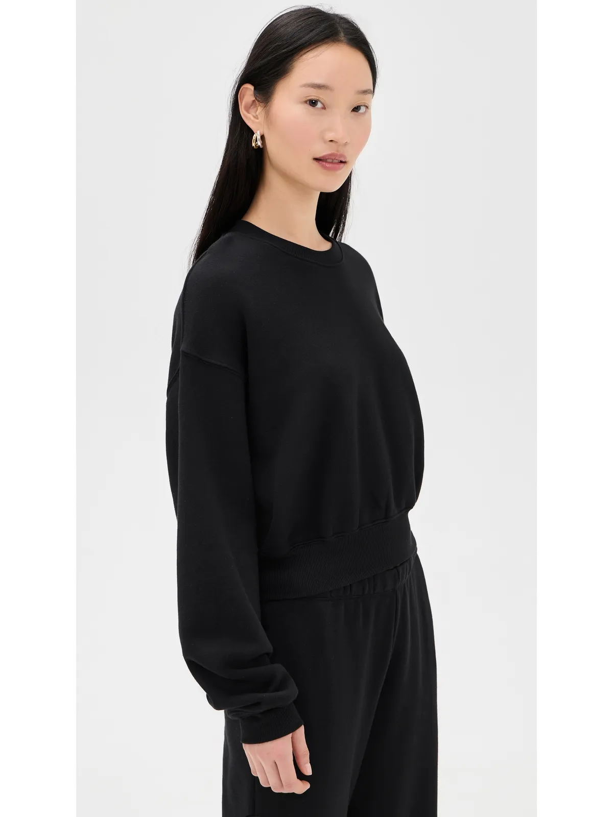 Éterne クロップド クルーネック スウェットシャツ - 画像5