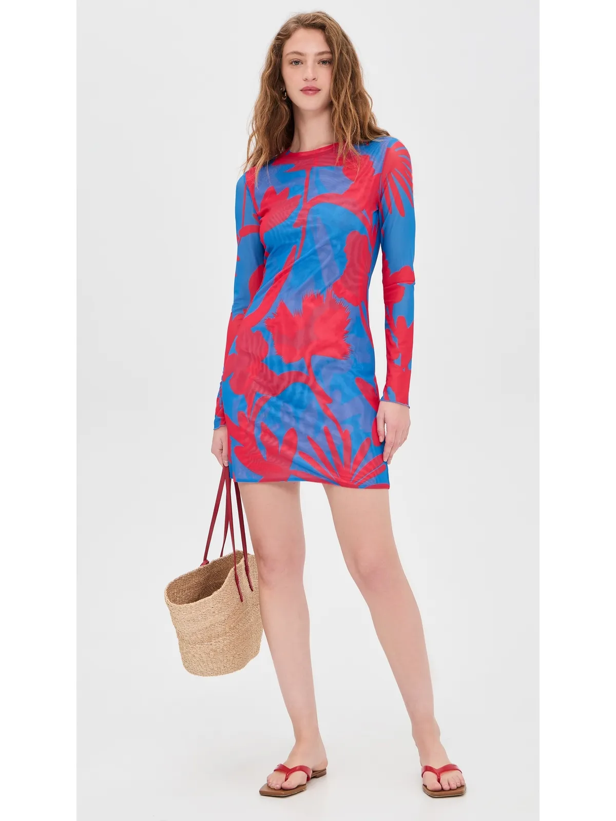 Eywasouls Malibu Scarlet Mini Mesh Dress Radiant Flora - 画像5