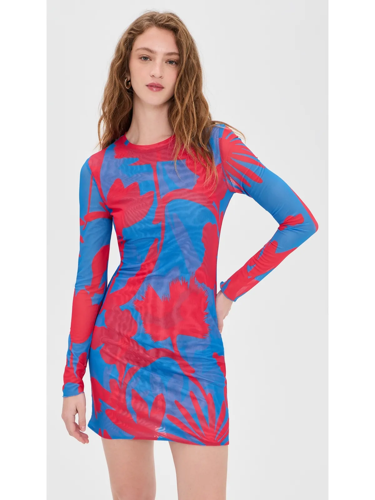 Eywasouls Malibu Scarlet Mini Mesh Dress Radiant Flora - 画像2