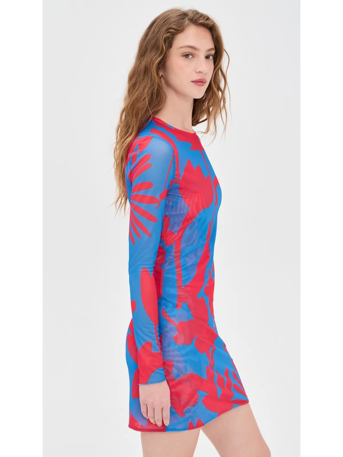 Eywasouls Malibu Scarlet Mini Mesh Dress Radiant Flora - 画像4