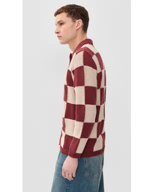 Far Afield Square Patchwork Sweater Red/Sand - サムネイル5