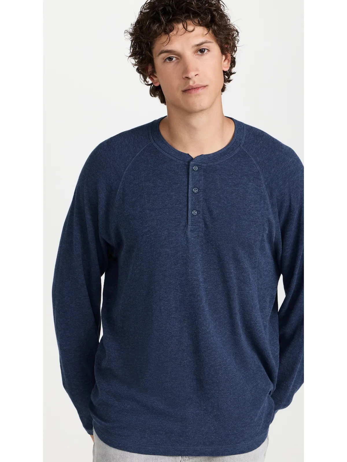 Faherty 長袖ヘンリーネックシャツ - 画像2