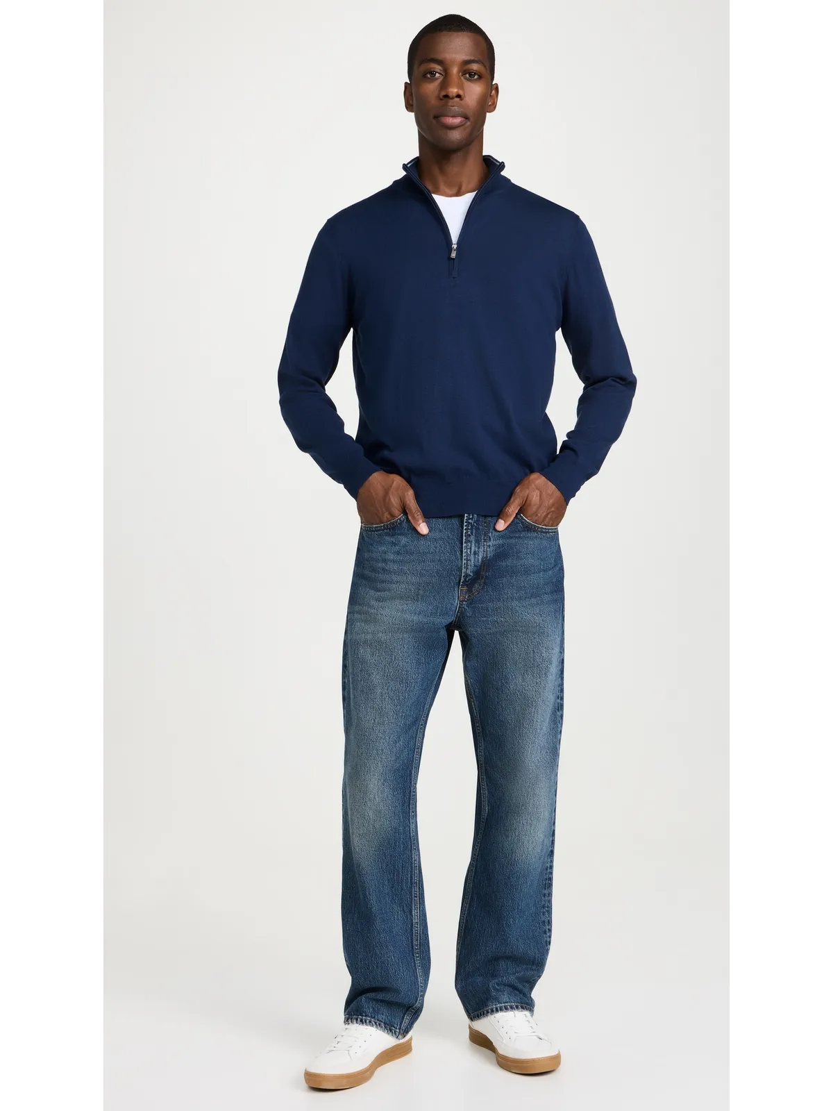 Faherty ムーブメント クォータージップセーター Marine Navy Heather - 画像5
