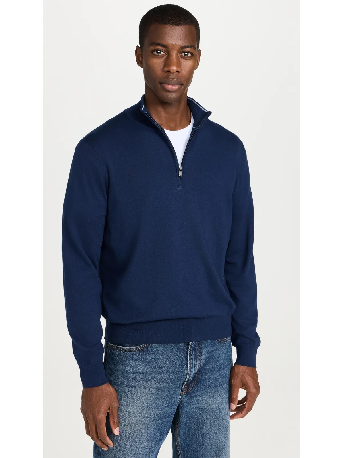 Faherty ムーブメント クォータージップセーター Marine Navy Heather - 画像2