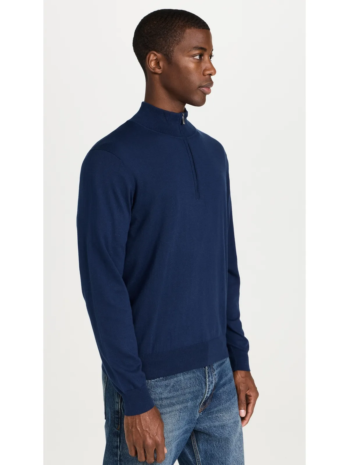 Faherty ムーブメント クォータージップセーター Marine Navy Heather - 画像4