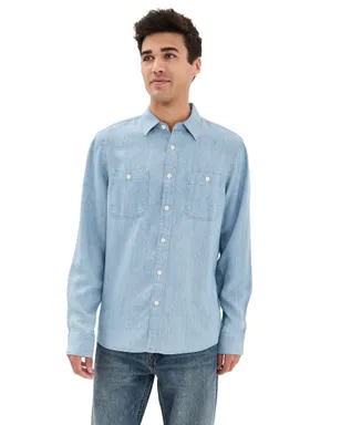 Faherty シャンブレー・ワークシャツ ヴィンテージインディゴ - サムネイル1