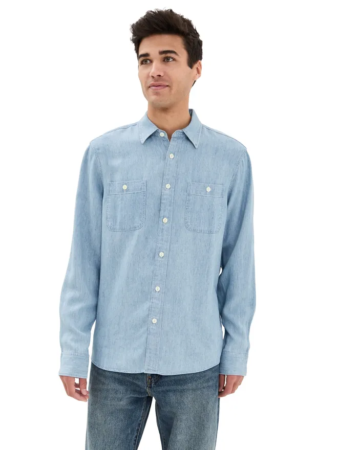 Faherty Faherty シャンブレー・ワークシャツ ヴィンテージインディゴの商品画像