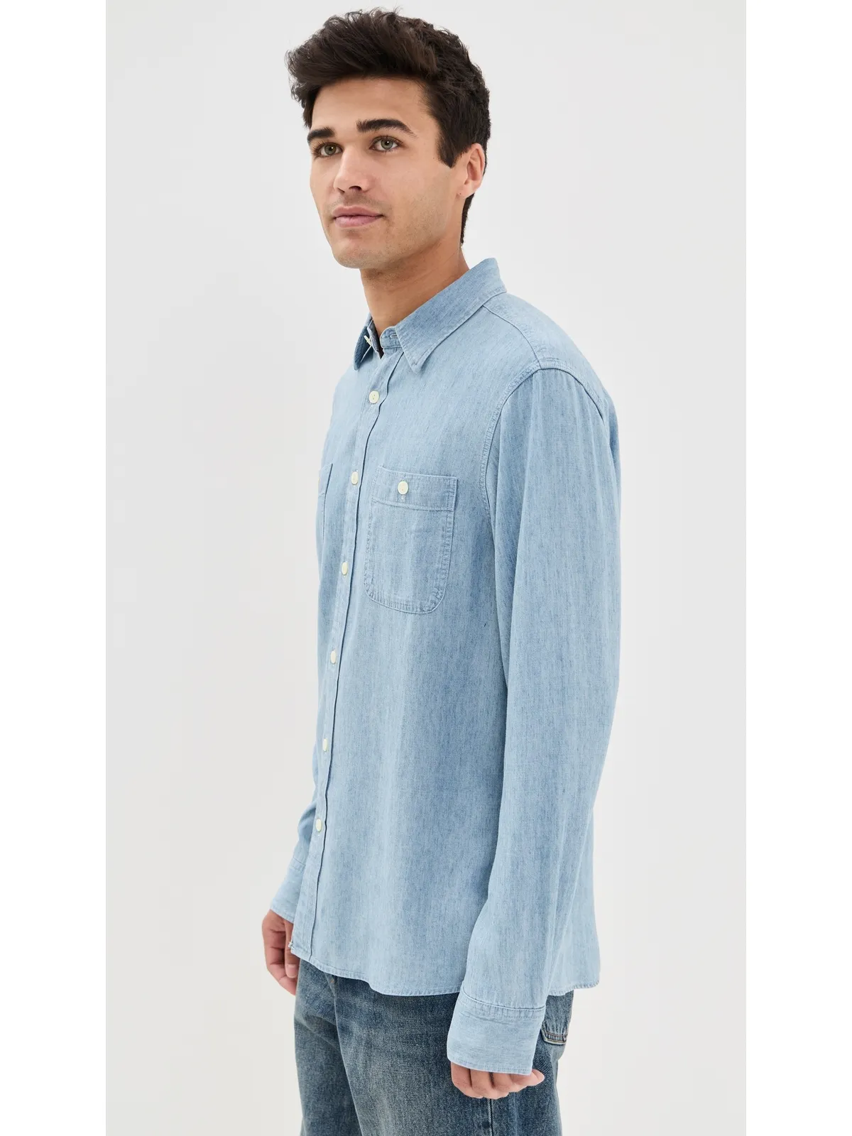 Faherty シャンブレー・ワークシャツ ヴィンテージインディゴ - 画像4
