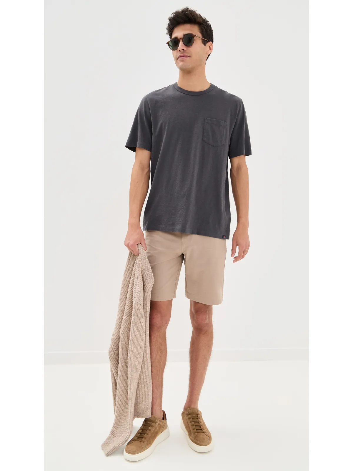 Faherty サンウォッシュド ポケットTシャツ グラファイト - 画像5